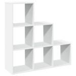 vidaXL Bibliotecă/separator cameră 3 niveluri , alb, 99x29x99 cm, lemn vidaXL Bibliotecă/separator cameră 3 niveluri , alb, 99x29x99 cm, lemn