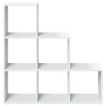 vidaXL Bibliotecă/separator cameră 3 niveluri , alb, 99x29x99 cm, lemn vidaXL Bibliotecă/separator cameră 3 niveluri , alb, 99x29x99 cm, lemn