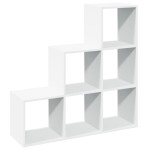 vidaXL Bibliotecă/separator cameră 3 niveluri , alb, 99x29x99 cm, lemn vidaXL Bibliotecă/separator cameră 3 niveluri , alb, 99x29x99 cm, lemn