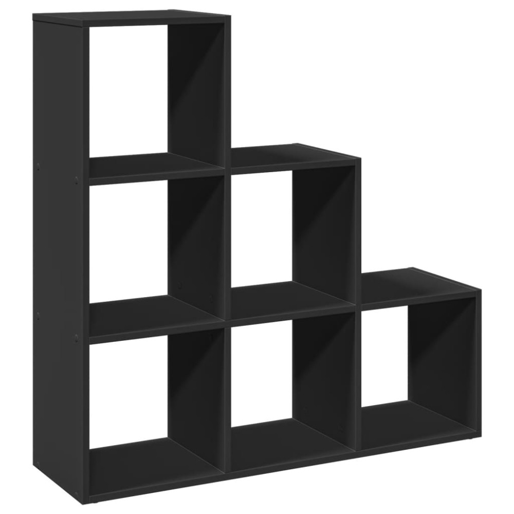 vidaXL Bibliotecă/separator cameră, 3 niveluri, negru 99x29x99 cm lemn