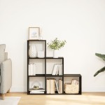 vidaXL Bibliotecă/separator cameră, 3 niveluri, negru 99x29x99 cm lemn