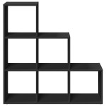 vidaXL Bibliotecă/separator cameră, 3 niveluri, negru 99x29x99 cm lemn