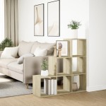 vidaXL Bibliotecă/separator 3 niveluri stejar sonoma 99x29x99 cm lemn vidaXL Bibliotecă/separator 3 niveluri stejar sonoma 99x29x99 cm lemn