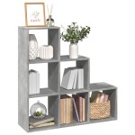 vidaXL Bibliotecă/separator cameră 3 niveluri , gri, 99x29x99 cm lemn vidaXL Bibliotecă/separator cameră 3 niveluri , gri, 99x29x99 cm lemn