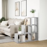 vidaXL Bibliotecă/separator cameră 3 niveluri , gri, 99x29x99 cm lemn vidaXL Bibliotecă/separator cameră 3 niveluri , gri, 99x29x99 cm lemn