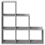 vidaXL Bibliotecă/separator, 3 niveluri gri sonoma 99x29x99 cm lemn vidaXL Bibliotecă/separator, 3 niveluri gri sonoma 99x29x99 cm lemn