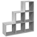 vidaXL Bibliotecă/separator, 3 niveluri gri sonoma 99x29x99 cm lemn vidaXL Bibliotecă/separator, 3 niveluri gri sonoma 99x29x99 cm lemn