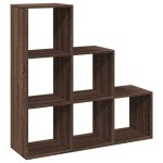 vidaXL Bibliotecă/separator 3 niveluri stejar maro 99x29x99 cm lemn vidaXL Bibliotecă/separator 3 niveluri stejar maro 99x29x99 cm lemn