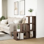 vidaXL Bibliotecă/separator 3 niveluri stejar maro 99x29x99 cm lemn vidaXL Bibliotecă/separator 3 niveluri stejar maro 99x29x99 cm lemn