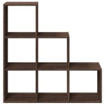 vidaXL Bibliotecă/separator 3 niveluri stejar maro 99x29x99 cm lemn vidaXL Bibliotecă/separator 3 niveluri stejar maro 99x29x99 cm lemn