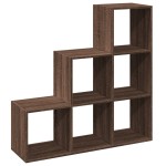 vidaXL Bibliotecă/separator 3 niveluri stejar maro 99x29x99 cm lemn vidaXL Bibliotecă/separator 3 niveluri stejar maro 99x29x99 cm lemn