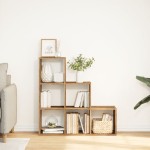 vidaXL Bibliotecă/separator, 3 niveluri lemn vechi 99x29x99 cm lemn vidaXL Bibliotecă/separator, 3 niveluri lemn vechi 99x29x99 cm lemn