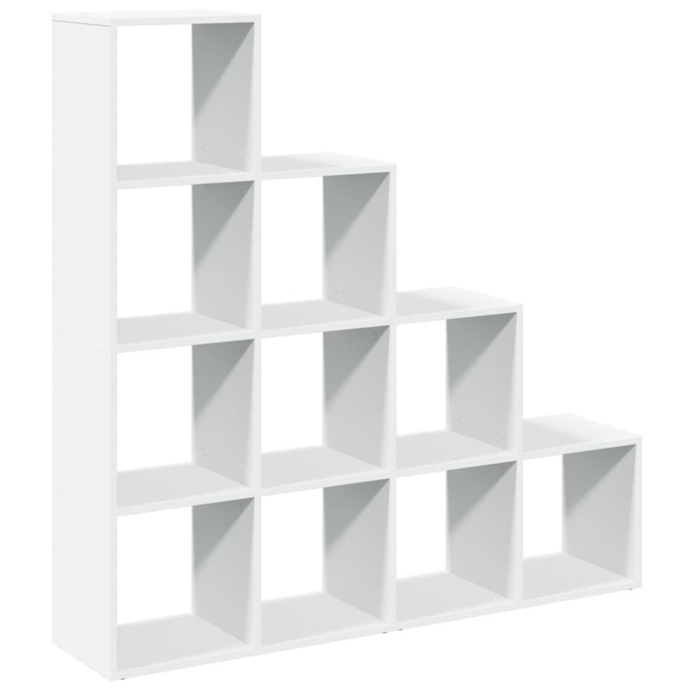 vidaXL Bibliotecă/separator 4 niveluri, alb, 131,5x29x131,5 cm lemn