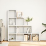 vidaXL Bibliotecă/separator 4 niveluri, alb, 131,5x29x131,5 cm lemn