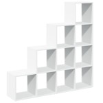vidaXL Bibliotecă/separator 4 niveluri, alb, 131,5x29x131,5 cm lemn