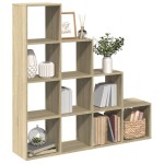 vidaXL Bibliotecă/separator cameră stejar sonoma 131,5x29x131,5cm lemn vidaXL Bibliotecă/separator cameră stejar sonoma 131,5x29x131,5cm lemn