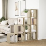 vidaXL Bibliotecă/separator cameră stejar sonoma 131,5x29x131,5cm lemn vidaXL Bibliotecă/separator cameră stejar sonoma 131,5x29x131,5cm lemn
