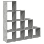 vidaXL Bibliotecă/separator cameră gri beton 131,5x29x131,5 cm lemn