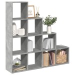 vidaXL Bibliotecă/separator cameră gri beton 131,5x29x131,5 cm lemn