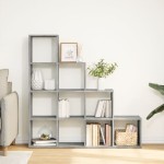 vidaXL Bibliotecă/separator cameră gri beton 131,5x29x131,5 cm lemn