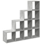 vidaXL Bibliotecă/separator cameră gri beton 131,5x29x131,5 cm lemn