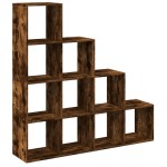 vidaXL Bibliotecă/separator stejar fumuriu 131,5x29x131,5 cm lemn vidaXL Bibliotecă/separator stejar fumuriu 131,5x29x131,5 cm lemn