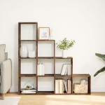 vidaXL Bibliotecă/separator stejar fumuriu 131,5x29x131,5 cm lemn vidaXL Bibliotecă/separator stejar fumuriu 131,5x29x131,5 cm lemn