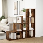 vidaXL Bibliotecă/separator stejar fumuriu 131,5x29x131,5 cm lemn vidaXL Bibliotecă/separator stejar fumuriu 131,5x29x131,5 cm lemn