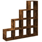 vidaXL Bibliotecă/separator stejar fumuriu 131,5x29x131,5 cm lemn vidaXL Bibliotecă/separator stejar fumuriu 131,5x29x131,5 cm lemn