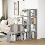 vidaXL Bibliotecă/separator cameră sonoma gri 131,5x29x131,5 cm lemn vidaXL Bibliotecă/separator cameră sonoma gri 131,5x29x131,5 cm lemn