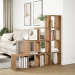 vidaXL Bibliotecă/separator 4 niveluri stejar 131,5x29x131,5 cm lemn vidaXL Bibliotecă/separator 4 niveluri stejar 131,5x29x131,5 cm lemn