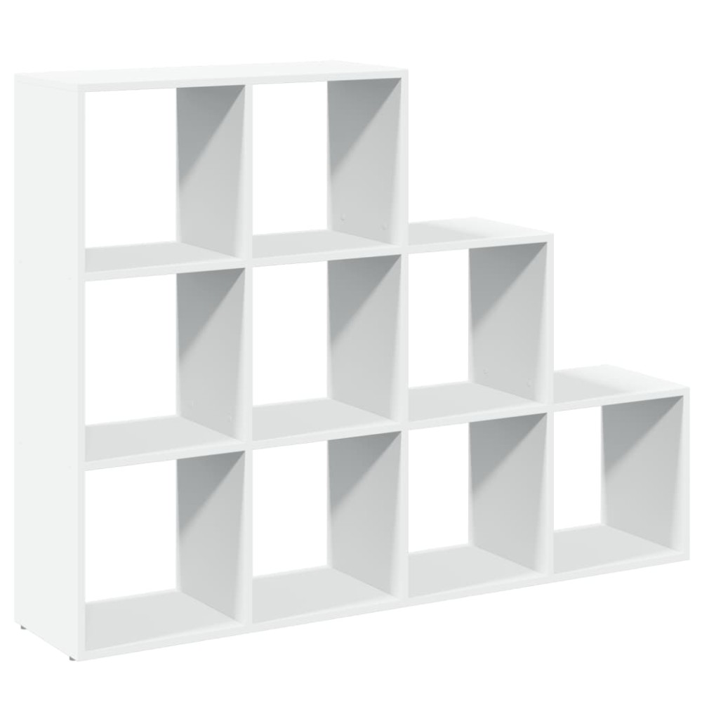 vidaXL Bibliotecă/separator 3 niveluri, alb, 137,5x29x103,5 cm lemn
