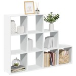 vidaXL Bibliotecă/separator 3 niveluri, alb, 137,5x29x103,5 cm lemn vidaXL Bibliotecă/separator 3 niveluri, alb, 137,5x29x103,5 cm lemn