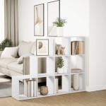 vidaXL Bibliotecă/separator 3 niveluri, alb, 137,5x29x103,5 cm lemn vidaXL Bibliotecă/separator 3 niveluri, alb, 137,5x29x103,5 cm lemn