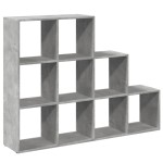 vidaXL Bibliotecă/separator cameră gri beton 137,5x29x103,5 cm lemn