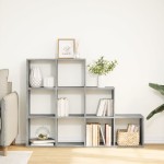 vidaXL Bibliotecă/separator cameră gri beton 137,5x29x103,5 cm lemn