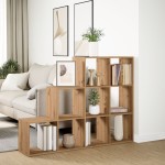 vidaXL Bibliotecă/separator 3 niveluri stejar 137,5x29x103,5 cm lemn