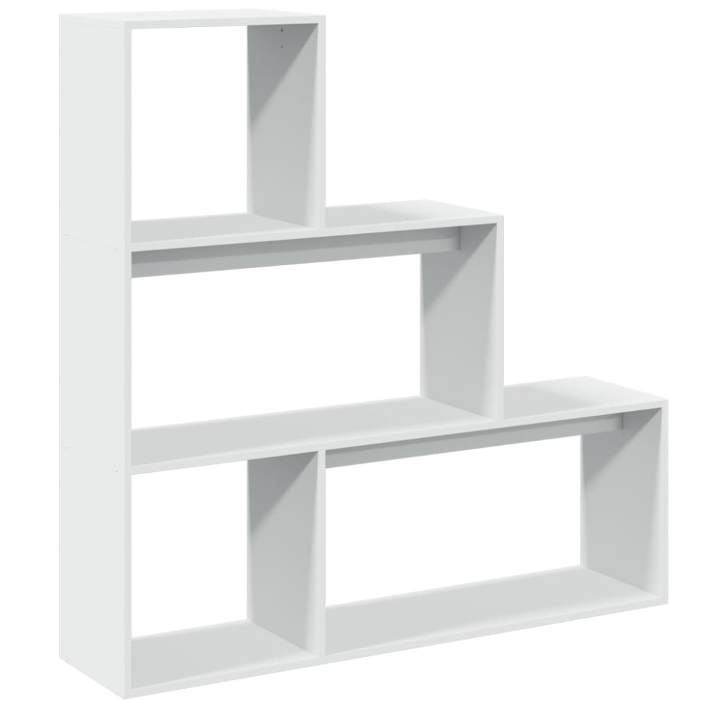 vidaXL Bibliotecă/separator cameră 3 niveluri, alb, 123x29x123 cm lemn