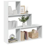 vidaXL Bibliotecă/separator cameră 3 niveluri, alb, 123x29x123 cm lemn vidaXL Bibliotecă/separator cameră 3 niveluri, alb, 123x29x123 cm lemn