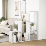 vidaXL Bibliotecă/separator cameră 3 niveluri, alb, 123x29x123 cm lemn vidaXL Bibliotecă/separator cameră 3 niveluri, alb, 123x29x123 cm lemn