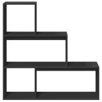 vidaXL Bibliotecă/separator cameră 3 niveluri, negru 123x29x123cm lemn