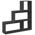 vidaXL Bibliotecă/separator cameră 3 niveluri, negru 123x29x123cm lemn