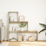 vidaXL Bibliotecă/separator 3 niveluri stejar sonoma 123x29x123cm lemn
