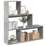 vidaXL Bibliotecă/separator 3 niveluri gri beton 123x29x123 cm lemn vidaXL Bibliotecă/separator 3 niveluri gri beton 123x29x123 cm lemn