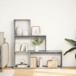 vidaXL Bibliotecă/separator 3 niveluri gri beton 123x29x123 cm lemn vidaXL Bibliotecă/separator 3 niveluri gri beton 123x29x123 cm lemn