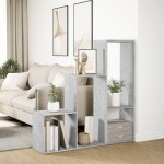 vidaXL Bibliotecă/separator 3 niveluri gri beton 123x29x123 cm lemn vidaXL Bibliotecă/separator 3 niveluri gri beton 123x29x123 cm lemn