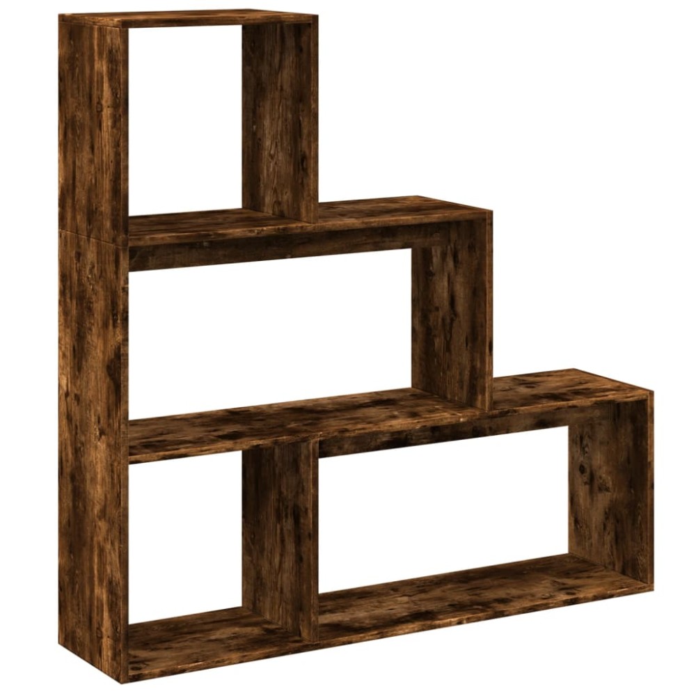 vidaXL Bibliotecă/separator 3 nivel stejar fumuriu 123x29x123 cm lemn