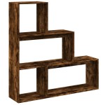 vidaXL Bibliotecă/separator 3 nivel stejar fumuriu 123x29x123 cm lemn