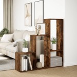 vidaXL Bibliotecă/separator 3 nivel stejar fumuriu 123x29x123 cm lemn