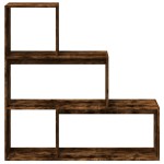 vidaXL Bibliotecă/separator 3 nivel stejar fumuriu 123x29x123 cm lemn
